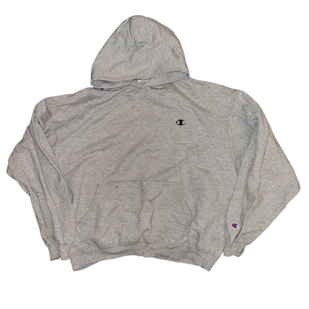 Champion Authentic Athletic Apparel Gray Hoodie Sweatshirt Mens XL Logo